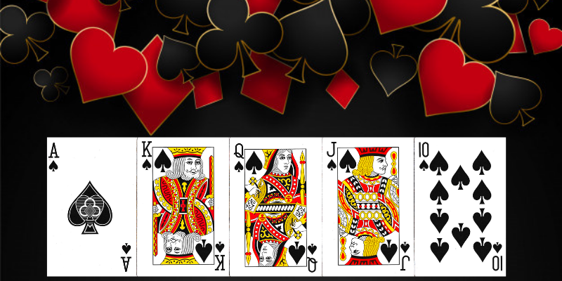 Combinaisons de poker en lituanien - Drapeau royal