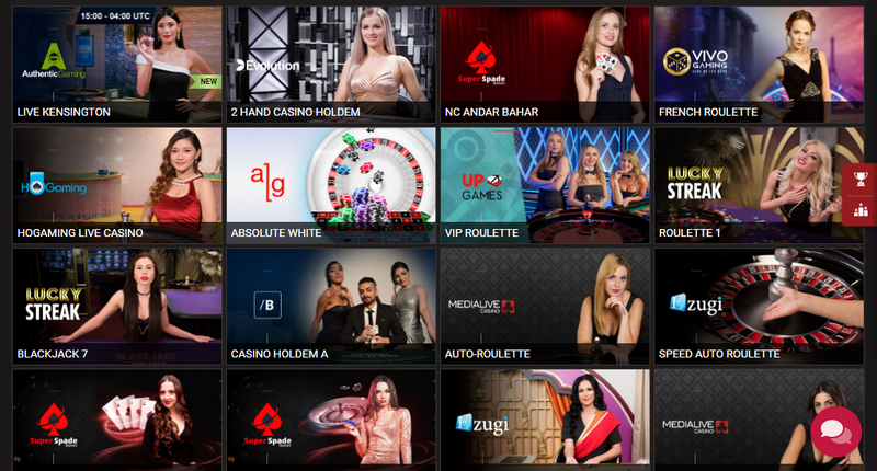 888starz offers not only a live casino, but also a live chat option